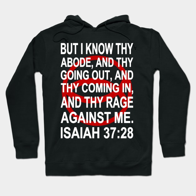 Red Ichthys – Isaiah 37:28 Hoodie by J. Rufus T-Shirtery